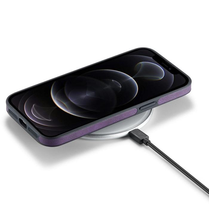 DG.MING - DG.MING Mobilskal till iPhone 12 Pro Max Logo View Lila PU Läder+PC+TPU