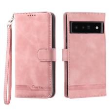 DIERFENG - DIERFENG DF-03 Pl&aring;nboksfodral f&ouml;r Google Pixel 6 Pro 5G - Konstl&auml;der - Rosa