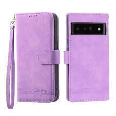 DIERFENG - DIERFENG DF-03 Konstl&auml;der Pl&aring;nboksfodral f&ouml;r Google Pixel 6 Pro 5G - Lila