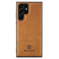 DG.MING - DG.MING Mobilskal till Samsung Galaxy S22 Ultra 5G PC+TPU+PU Brun