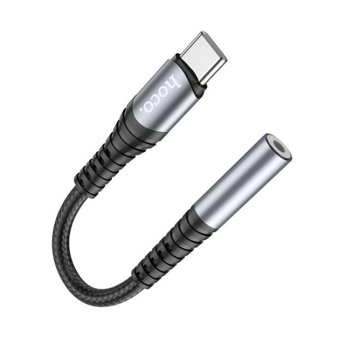 Hoco - HOCO AUX 3.5mm till USB-C Adapter LS33 - Grå
