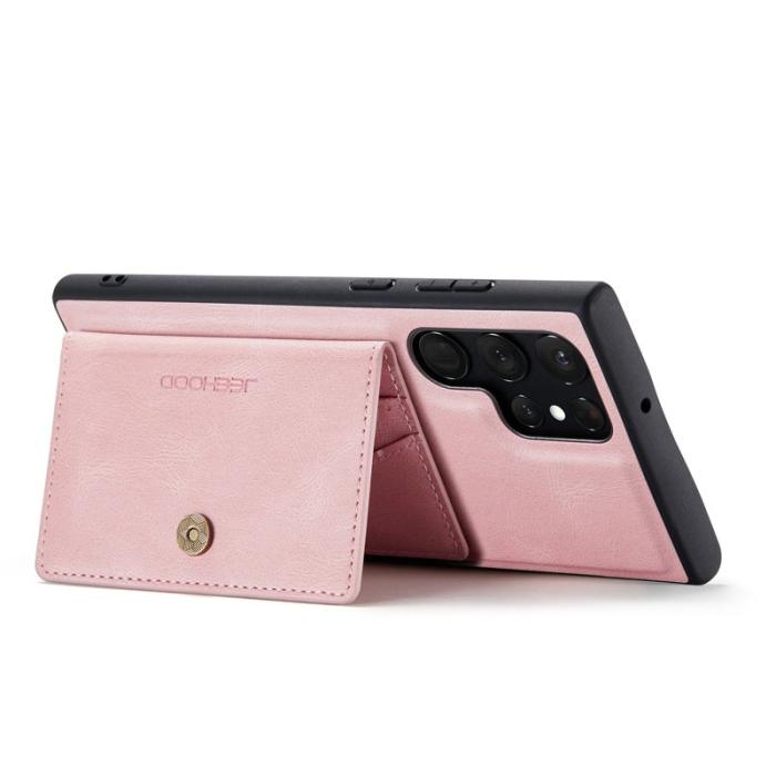JEEHOOD - JEEHOOD Samsung Galaxy S22 Ultra 5G Konstläder Plånboksfodral Roséguld