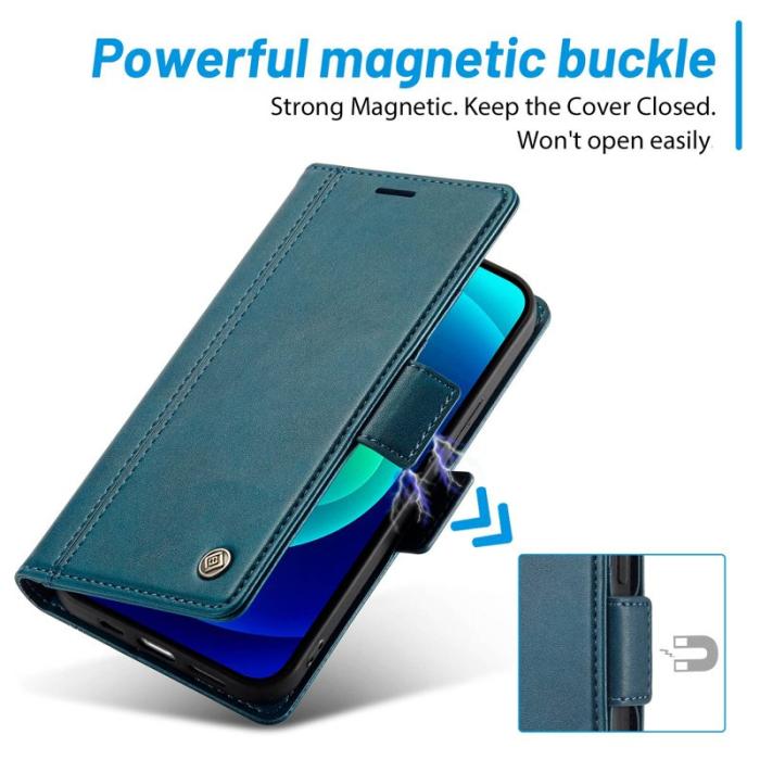 LC.imeeke - LC.IMEEKE iPhone 14 Plus Plånboksfodral i Konstläder - Blå