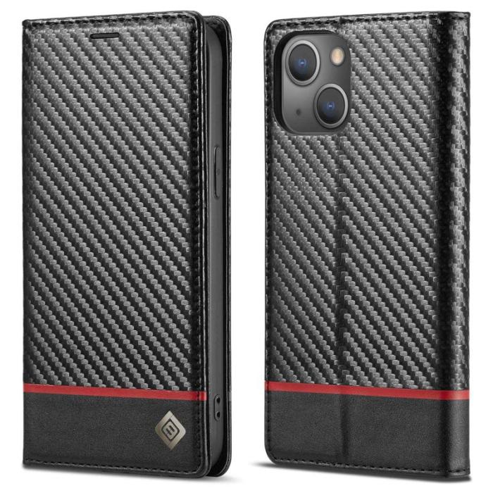 LC.imeeke - LC.IMEEKE iPhone 14 Plus Plånboksfodral i Konstläder - Horisontell Rand