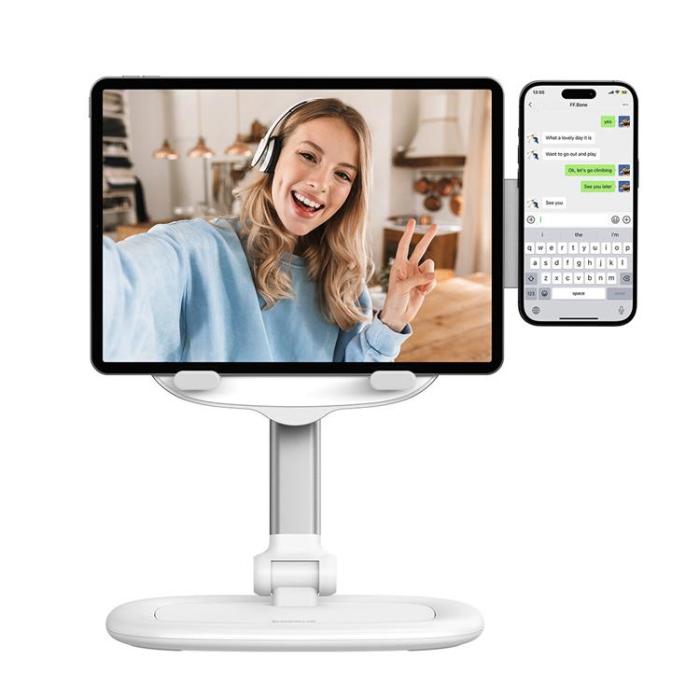 BASEUS - BASEUS Adjustable Tablettställ Seashell - Vit