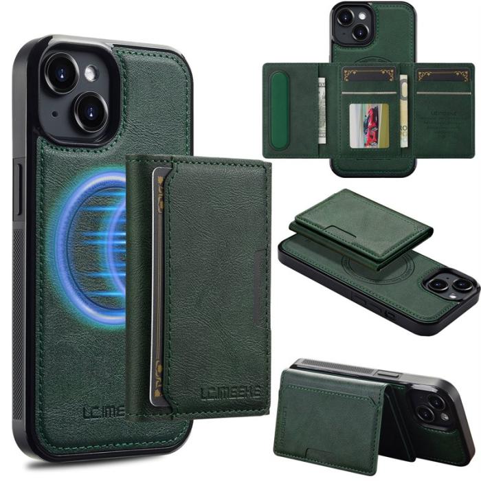 LC.imeeke - LC.IMEEKE L5 iPhone 14 Plus Fodral KonstLäder - Grön