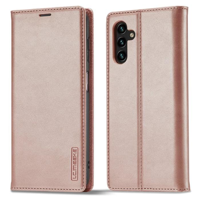 LC.imeeke - LC.IMEEKE Samsung Galaxy S25 Plånboksfodral Konstläder - Roséguld