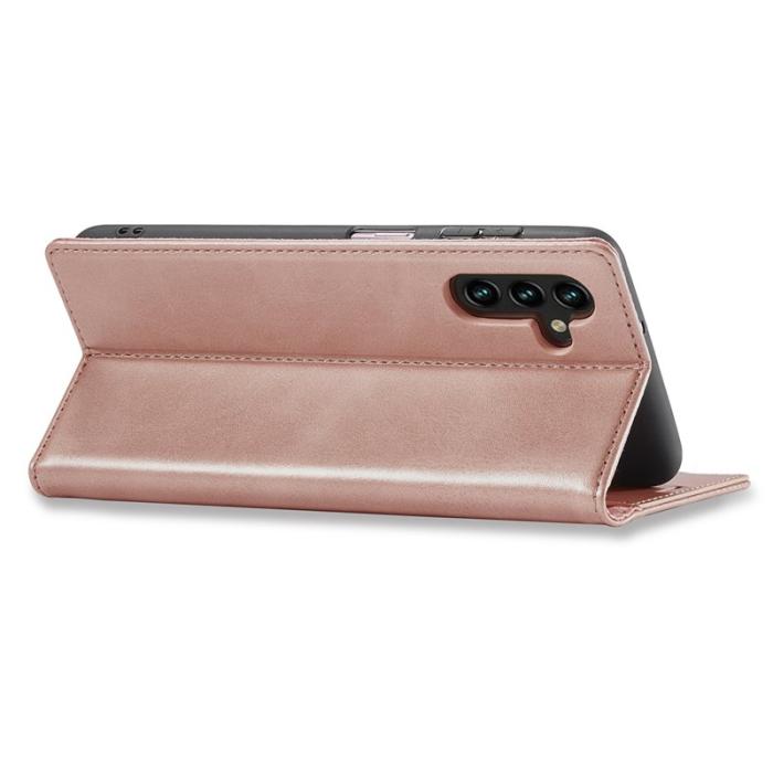 LC.imeeke - LC.IMEEKE Samsung Galaxy S25 Plånboksfodral Konstläder - Roséguld