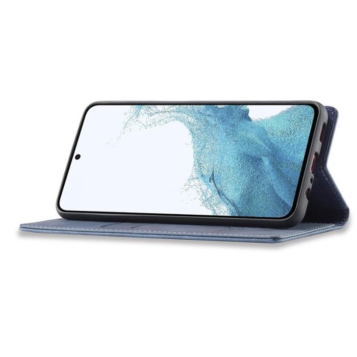 LC.imeeke - LC.IMEEKE Samsung Galaxy S25 Plånboksfodral Konstläder - Blå