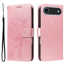 A-One Brand - iPhone 17 Air Plånboksfodral Tree Pattern - Rosa Guld
