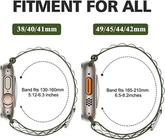 A-One Brand - Apple Watch Ultra/SE/8/7/6/5/4 Band (49/45/44mm) Loop - Grön