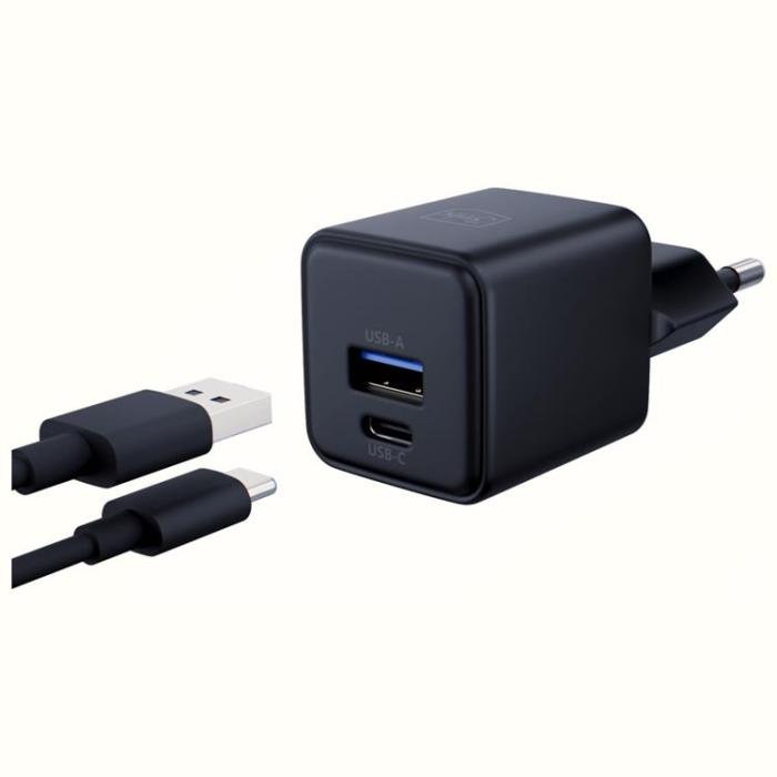 3MK - 3MK Snabbladdare 20W 1xUSB-A 1XUSB-C PD QC4 Hyper GaN - Svart
