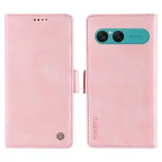 YIKATU - YIKATU Sony Xperia 10 VII Plånboksfodral Litchi Texture - Rosa