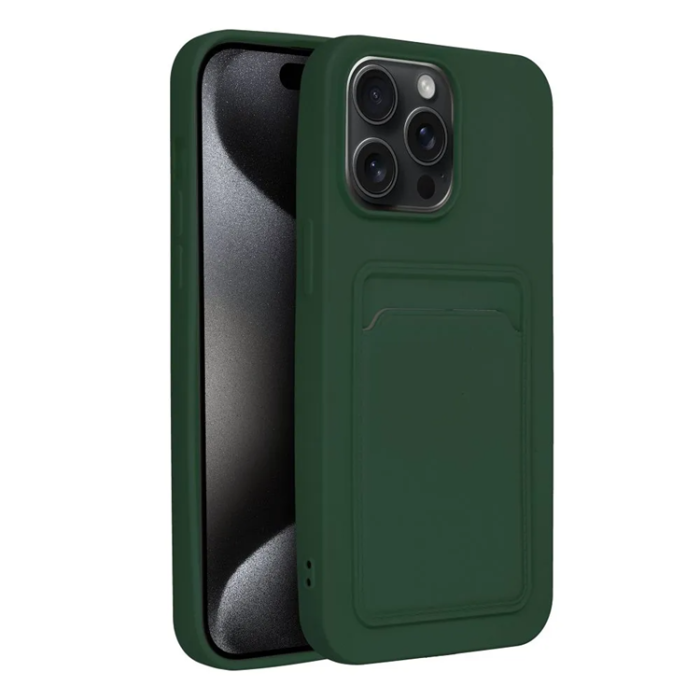 OEM - iPhone 15 Pro Mobilskal Korthållare - Grön