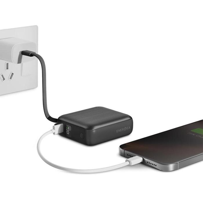 ENERGEA - Energea PowerBank 10000mAh 35W USB-C Kabel - Grå