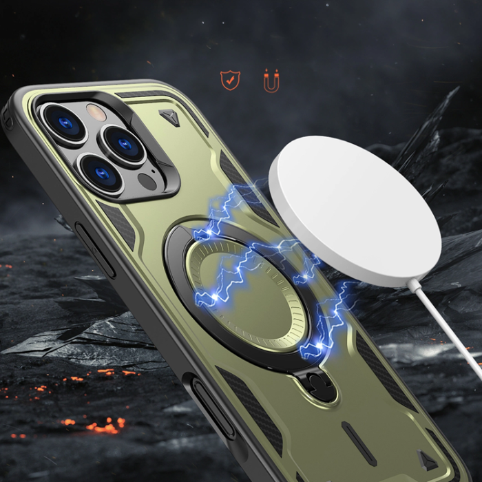 OEM - iPhone 16 Pro Max Mobilskal MagSafe Hybrid Armor Trendy - Grön