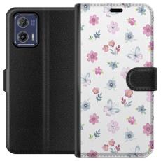 iSecrets - Plånboksfodral till Motorola Moto G73 med Blommor och fjärillar