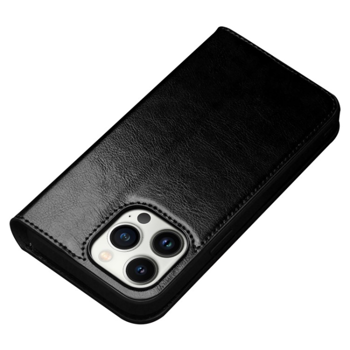 QIALINO - Qialino iPhone 14 Pro Max Plånboksfodral Äkta Läder Drop Proof