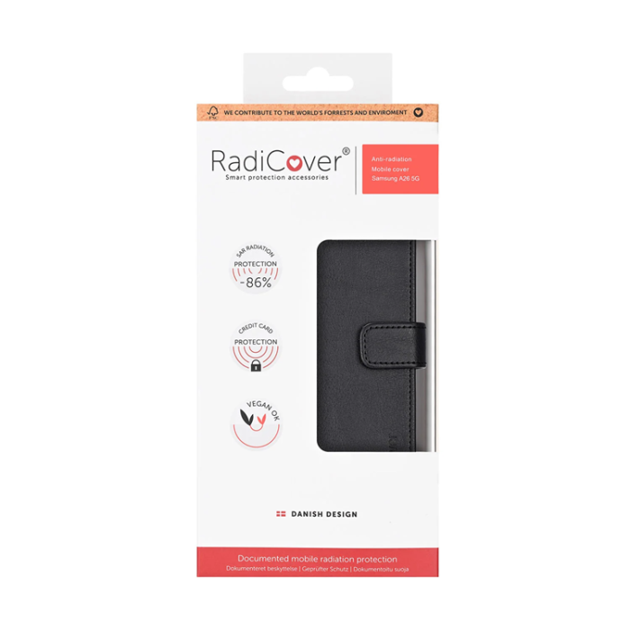 Radicover - Radicover Galaxy A26 5G Plånboksfodral RFID 3 Kort PU - Svart