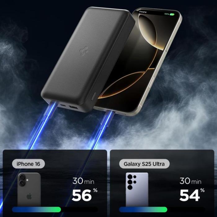 Spigen - Spigen Powerbank 30000mAh 30W - Svart