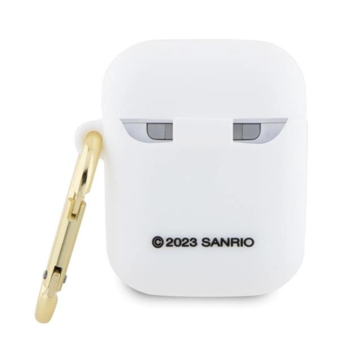 Hello Kitty - Hello Kitty AirPods 1/2 Skal Silikon 3D Kitty Head - Vit