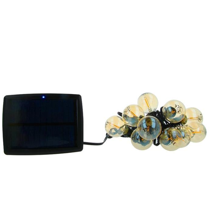 Forever Light - Forever Light SUNARI LED Solar Ljusgirlang 5.5m +10 Glödlampor G40 IP44 - Guld