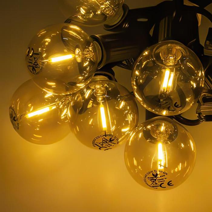 Forever Light - Forever Light SUNARI LED Solar Ljusgirlang 5.5m +10 Glödlampor G40 IP44 - Guld