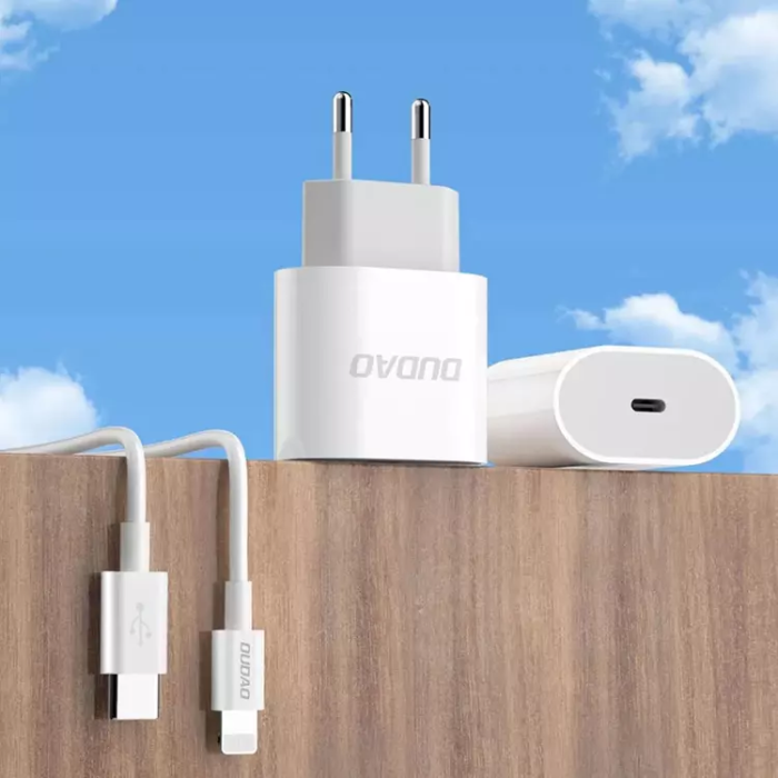 Dudao - Dudao Väggladdare USB-C 20W med USB-C Kabel PD Vit