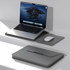 A-One Brand - Datorfodral 15.6" Detachable med Stativ PU-läder - Grå