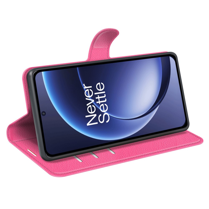 Amorus - AMORUS OnePlus 15 Plånboksfodral Litchi Shockproof - Ros