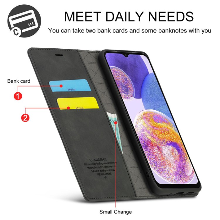 LC.imeeke - LC.IMEEKE Galaxy A23 4G/5G Plånboksfodral Magnetic - Svart