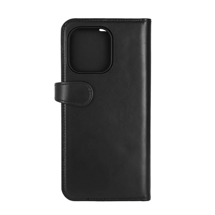 BUFFALO - BUFFALO äkta läder iPhone 16 Pro Max Plånboksfodral MagSafe 2-i-1 - Svart