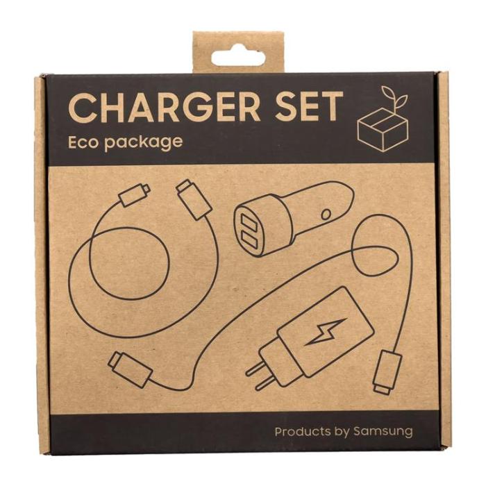 UTGATT5 - Samsung Billaddare 15W Väggladdare 25W USB-C kabel 1.5m/1.8m - Svart