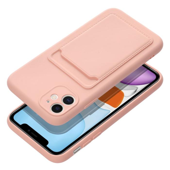 Forcell - iPhone 11 Skal Forcell Korthållare Mjukplast - Rosa