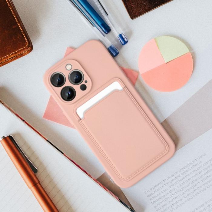 Forcell - iPhone 11 Skal Forcell Korthållare Mjukplast - Rosa