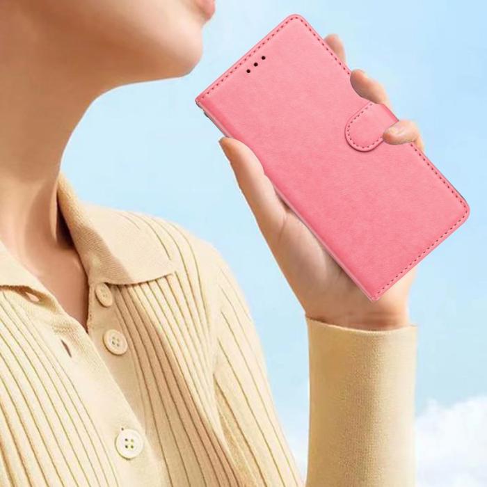 OEM - Samsung Galaxy S26 Plus Plånboksfodral Konstläder Ställfunktion - Roséguld
