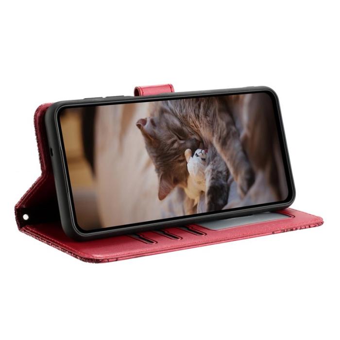 OEM - Samsung Galaxy S26 Ultra Skal Äkta Läder Med Handledsrem - Röd