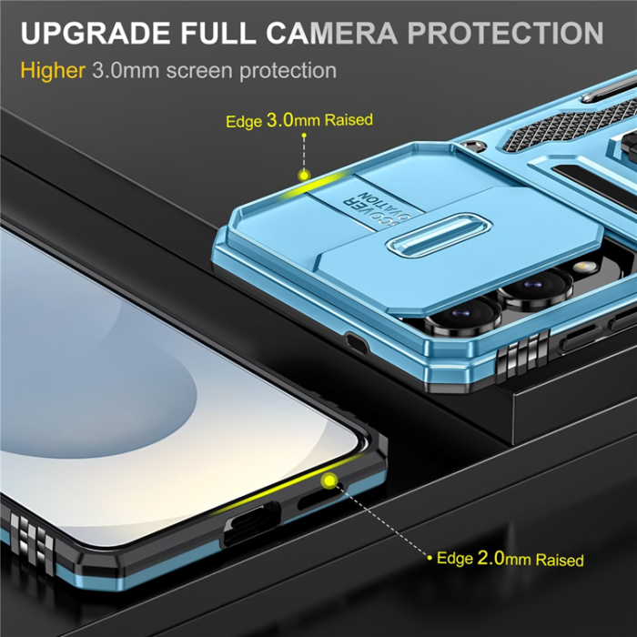 A-One Brand - Galaxy S25 Edge Mobilskal Kickstand Slide - Babyblå