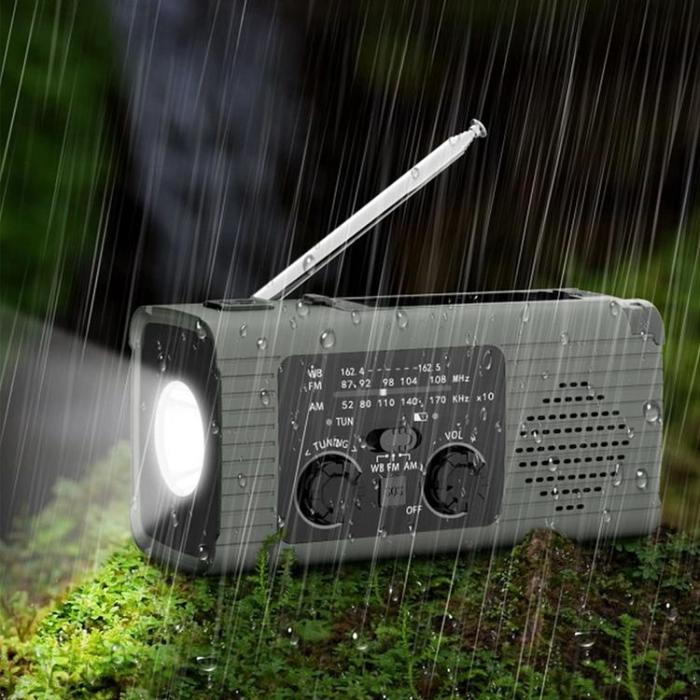 Pristar - Pristar Radio FM med Ficklampa 4000 mAh YX318 - Grå