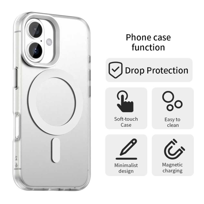 A-One Brand - iPhone 17 Mobilskal MagSafe Anti Drop Hybrid - Vit