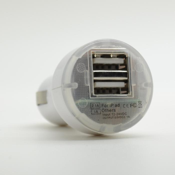 UTGATT4 - Ladda två enheter samtidigt med Daul Port USB billaddare (Vit)