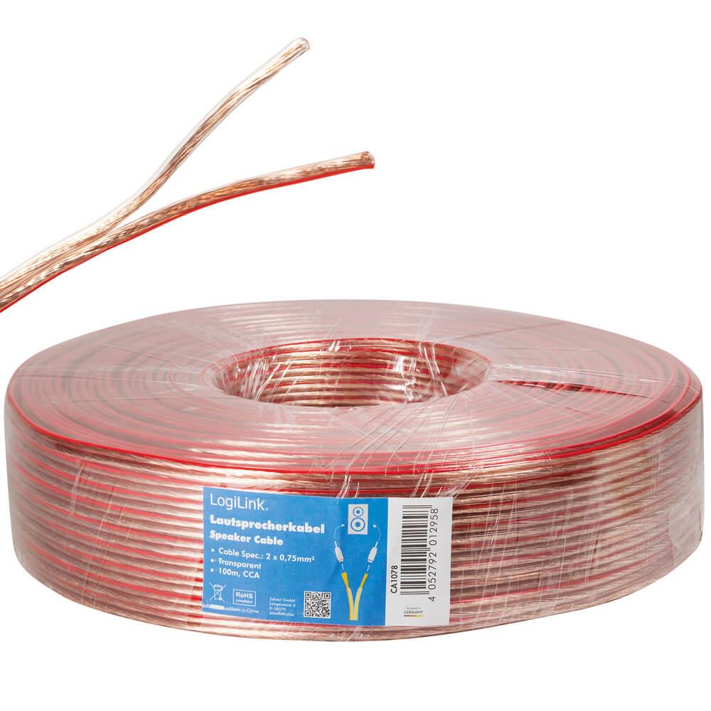 LogiLink Högtalarkabel 2x0 75 100m Tr | 505295 | AlltMobil