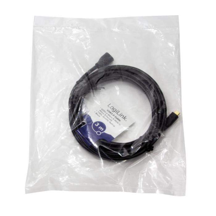 LogiLink - LogiLink Förlängningskabel MicroUSB 3m