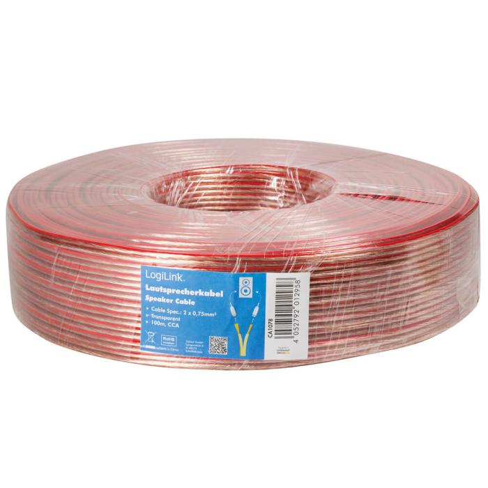 LogiLink - LogiLink Högtalarkabel 2x0 75 100m Tr