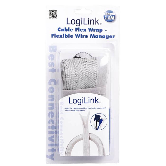 LogiLink - LogiLink Kabelgömma FlexWrap 1 8m Grå