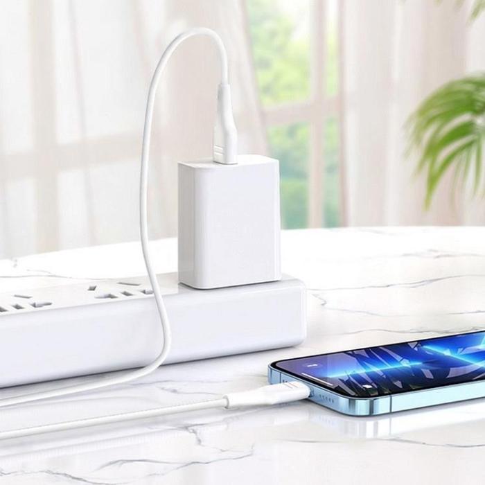 Forcell - Forcell Reseladdare USB-C med Lightning Kabel 3A 20W - Vit