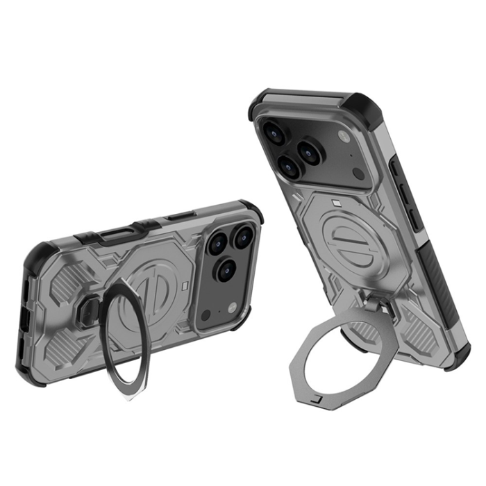A-One Brand - iPhone 17 Pro Mobilskal Rotating Kickstand - Grå