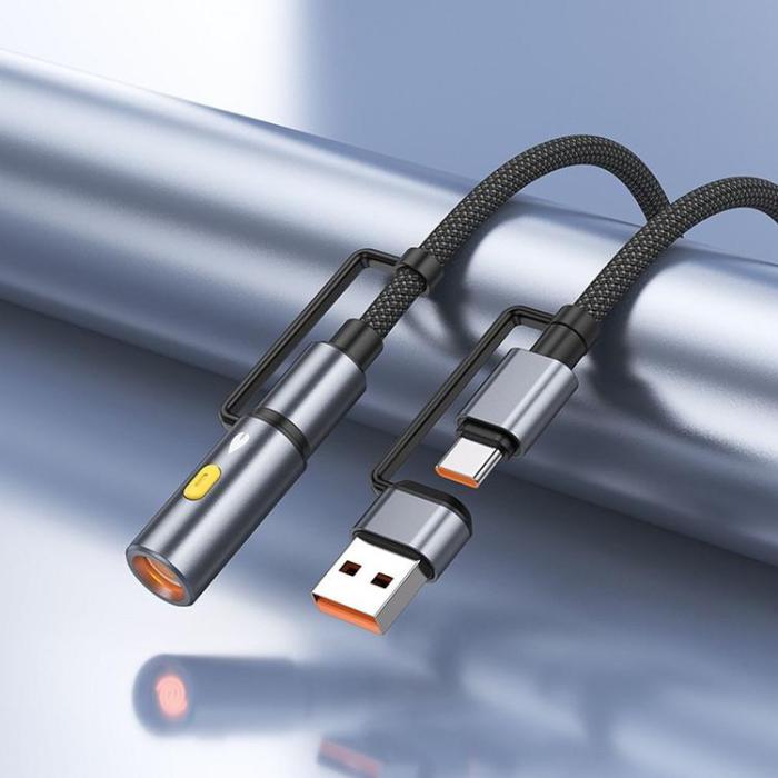 Hoco - Hoco USB-A/USB-C Till USB-C, Cigarettändare 60W 3A Kabel 1.2m U138 - Svart
