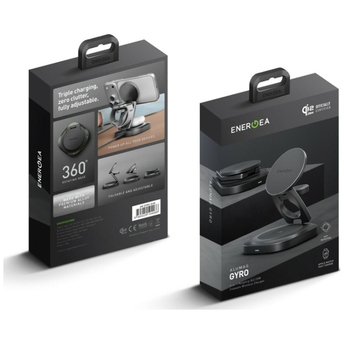 ENERGEA - Energea Qi2.2 MagSafe Trådlös Laddare För iPhone/Apple Watch/Airpods