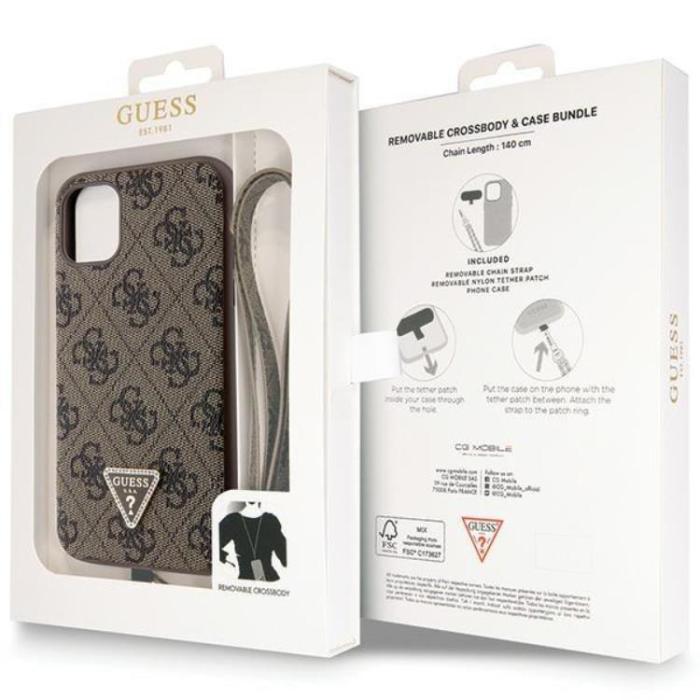Guess - Guess iPhone 11/XR Mobilskal Crossbody Metall Logo - Brun